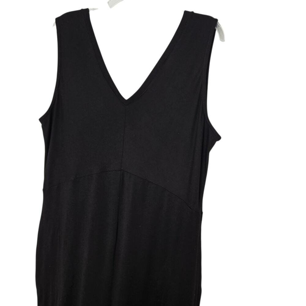 Cuddl Duds Flexwear V-Neck Jumpsuit 1X Black Sleeveless Wide Leg A373506 - Picture 3 of 15